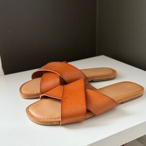 Old Navy Brown Cross-Strap Sandals